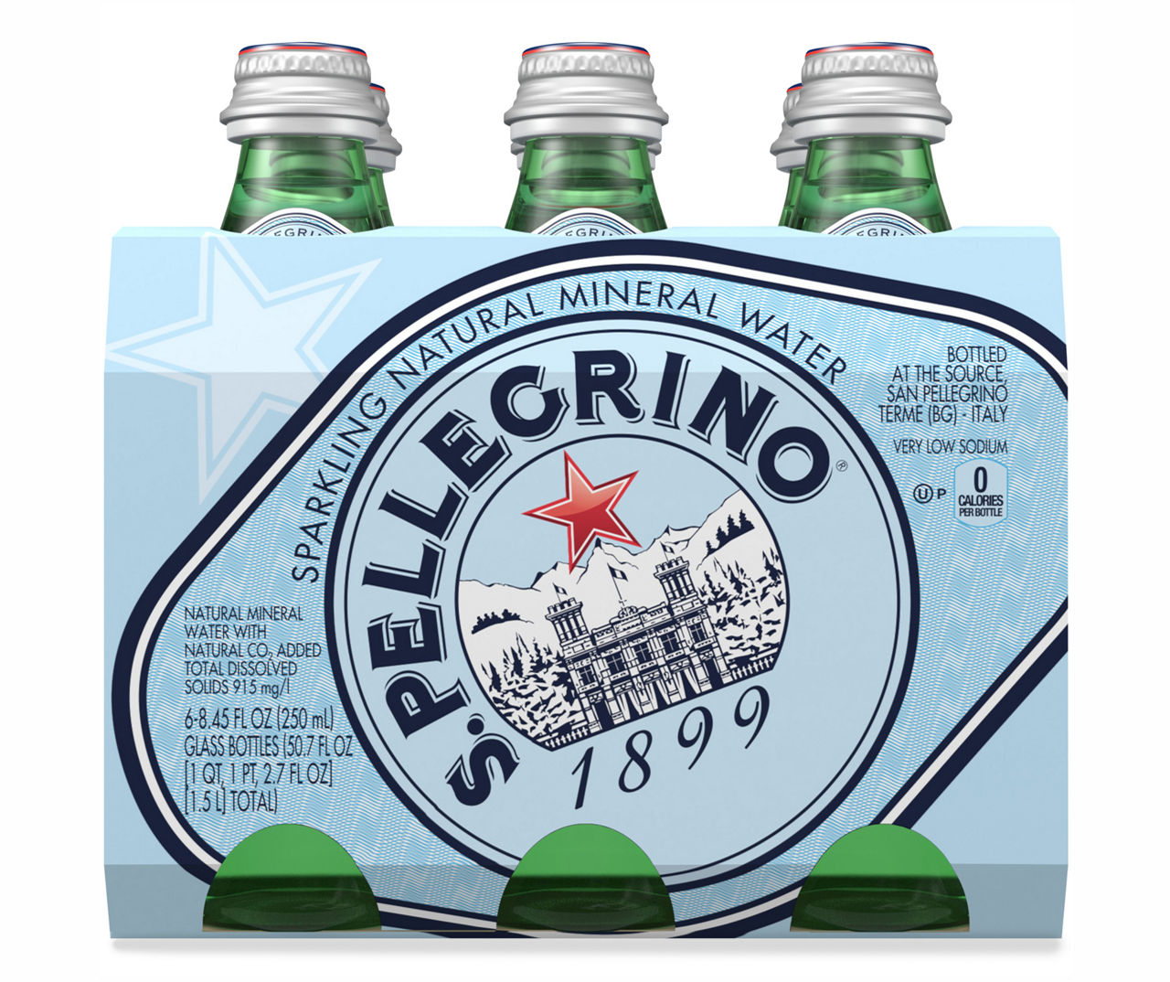 San Pellegrino 6 pack/8 oz glass bottles - Beverages2u