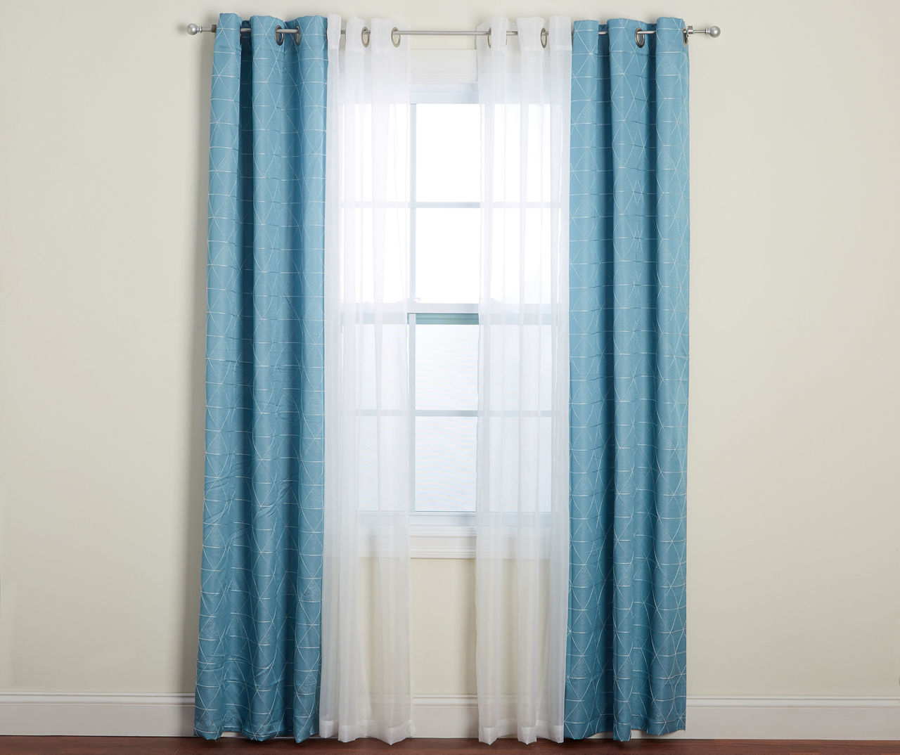 Living Colors Living Colors Diamond Embroidery & Sheer Voile Curtain