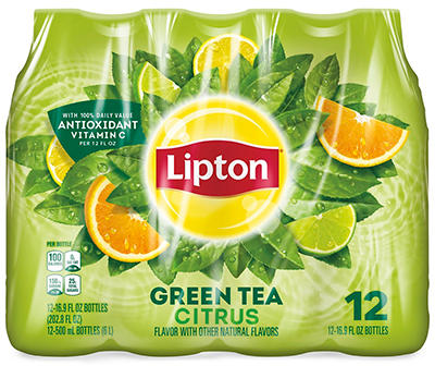 Lipton Green Tea Citrus (16.9 Fl Oz - 12) 202.8 Fluid Ounce 12 Pack Plastic Bottles
