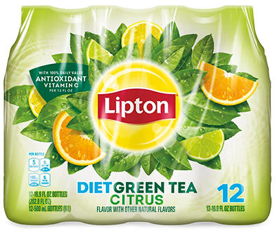 Lipton Diet Green Tea Citrus Flavor 16.9 Fl Oz 12 Count