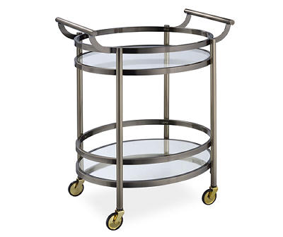 ACME Lakelyn Serving Cart, Brushed Bronze & Glass