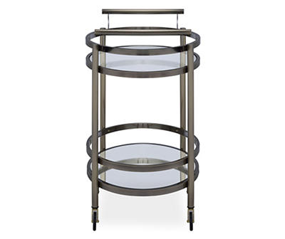 ACME Lakelyn Serving Cart, Brushed Bronze & Glass