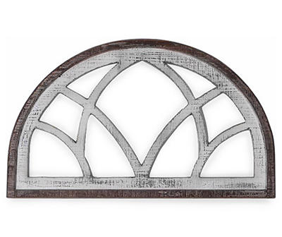 Brown & Whitewash Arched Wall Decor