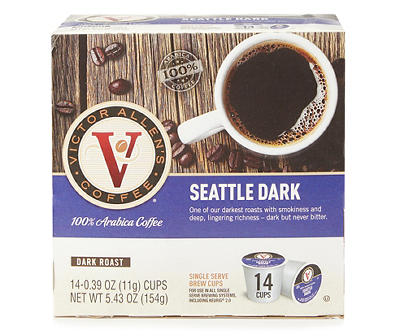 Seattle Dark Roast Single Serve Brew Cups, 14-Count