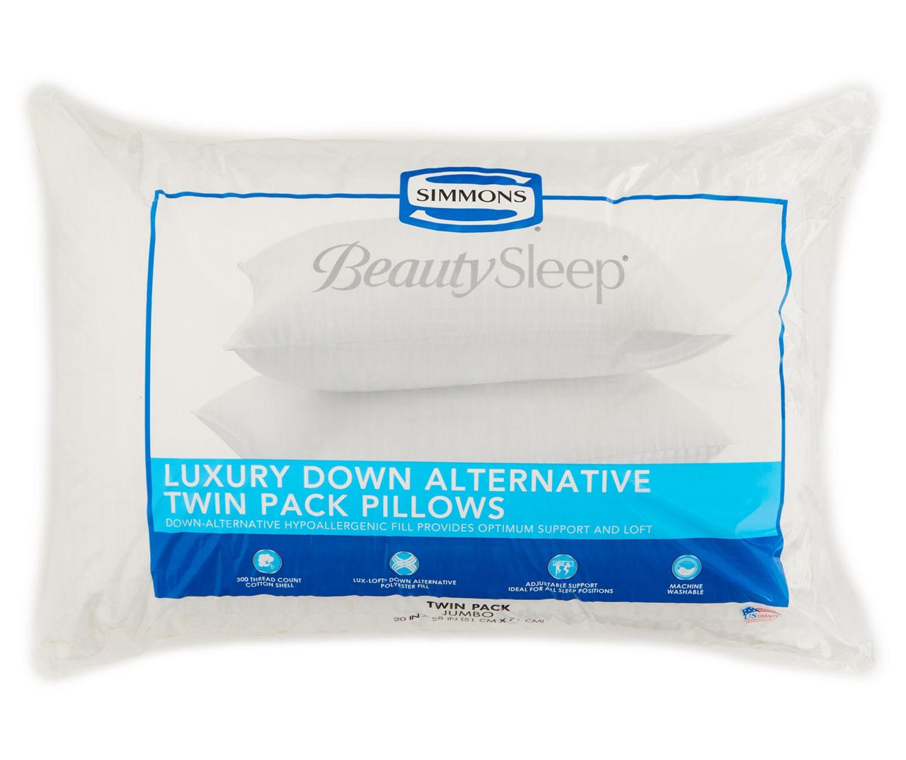 Luxury Loft Down Alternative Decorative Pillow Inserts, Bed Pillow
