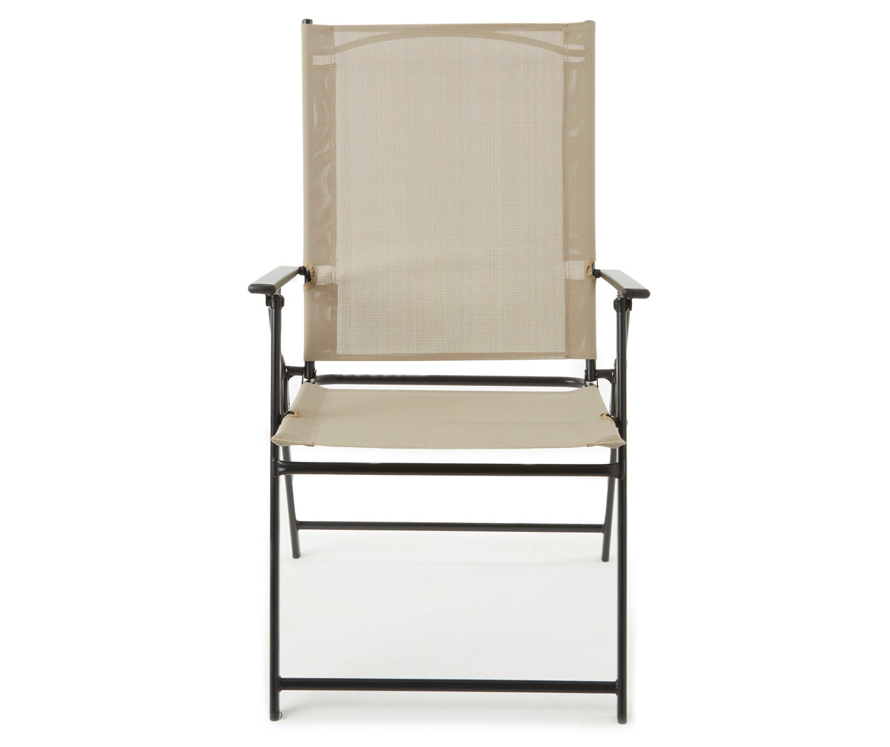 Taupe Sling Fabric Outdoor Folding Chair