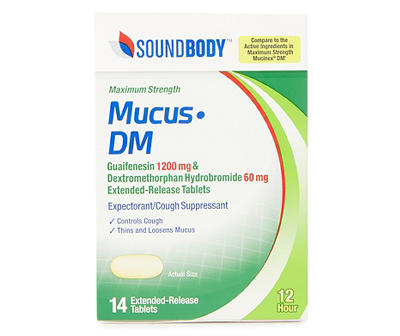 Maximum Strength Mucus DM, 1200mg, 14 Tablets