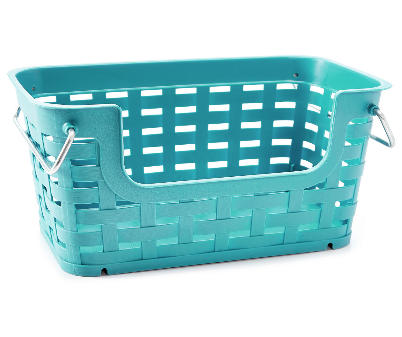 Large Teal Stackable Weave Basket with Handles | Big Lots