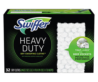 Swiffer Sweeper Heavy Duty Multi-Surface Dry Cloth Refills for Floor Sweeping and Cleaning, 32 count