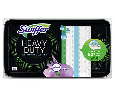Swiffer Sweeper Heavy Duty Multi-Surface Wet Cloth Refills for Floor Mopping and Cleaning, Lavender scent, 20 count