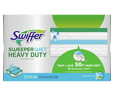 Swiffer Sweeper Heavy Duty Wet Mopping Cloths Multi Surface Refills, Lavender Scent, 32 count