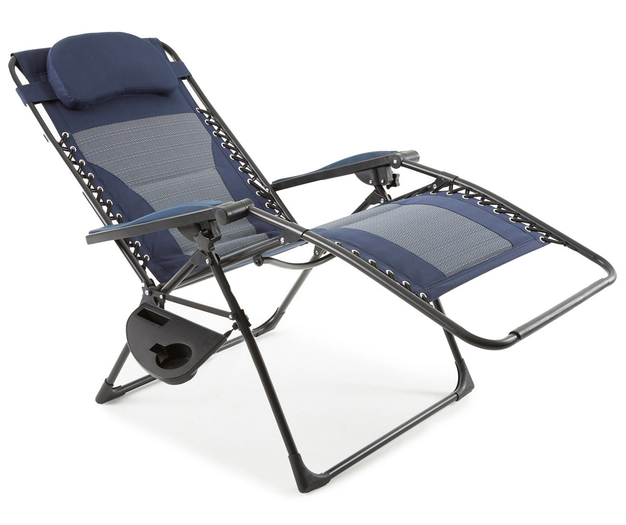 Navy Blue Padded Reclining Zero Gravity Chair