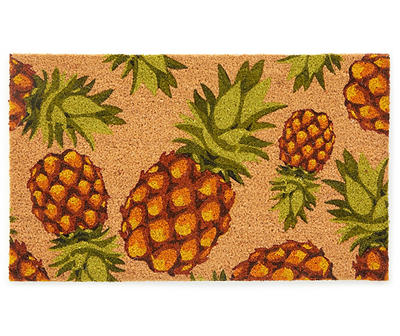 Pineapple Party Outdoor Coir Doormat, (18