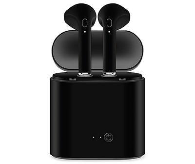 Black Bluetooth True Wireless Earbuds with Charging Case