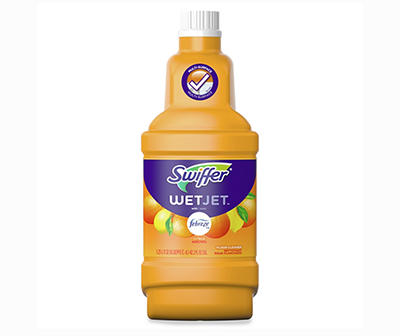 Swiffer WetJet Multi-Purpose Floor and Hardwood Liquid Cleaner Solution Refill, with Febreze Sweet Citrus & Zest, 42.2 fl oz