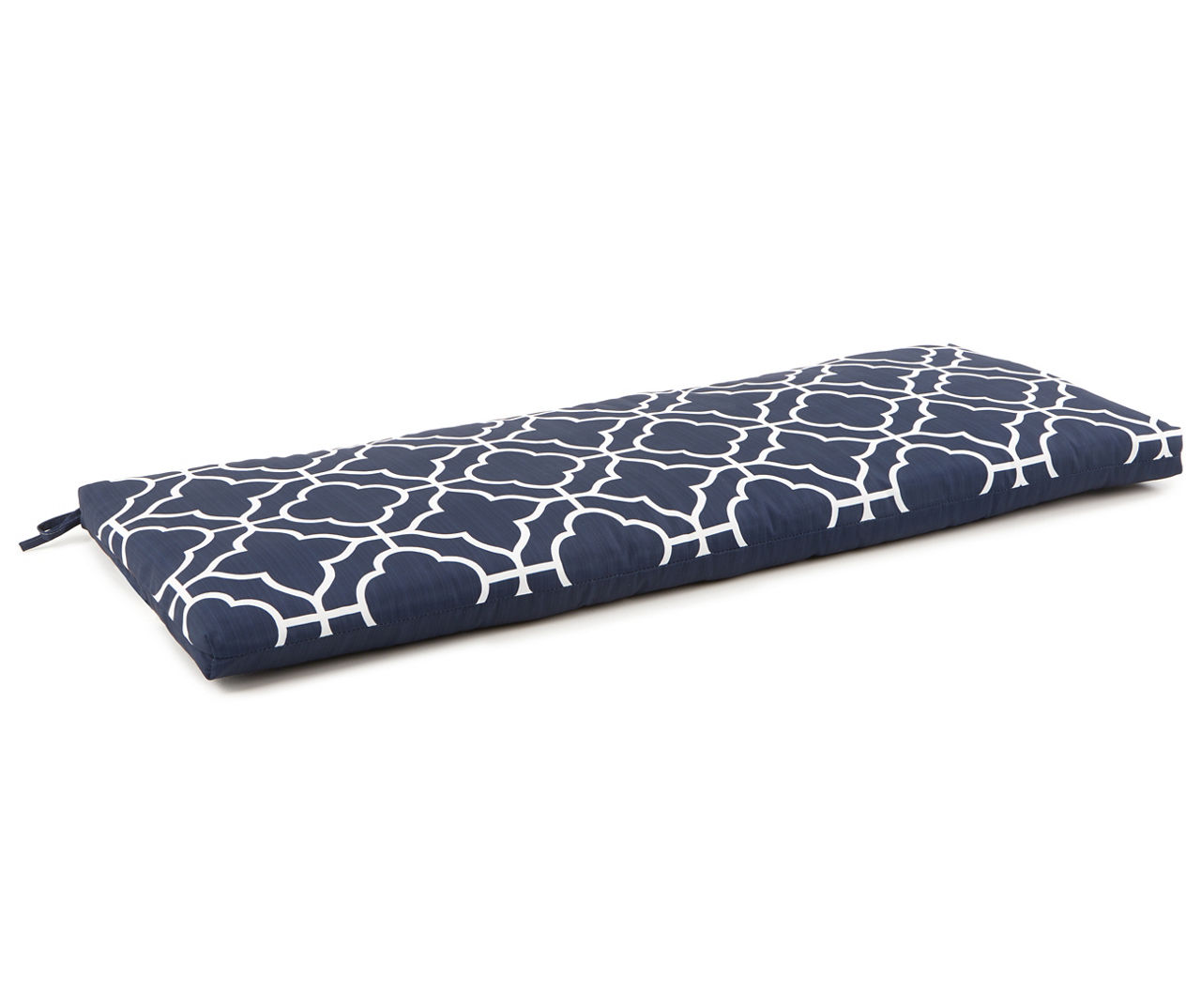 Fandango Navy Blue Quatrefoil Reversible Outdoor Bench Cushion | Big Lots