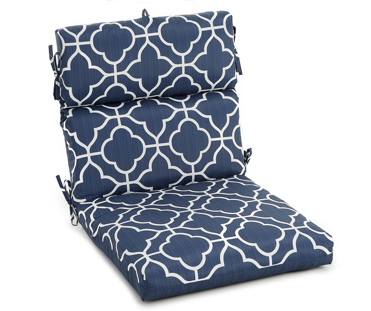 Fandango Navy Blue Quatrefoil Reversible Outdoor Chair Cushion Big Lots