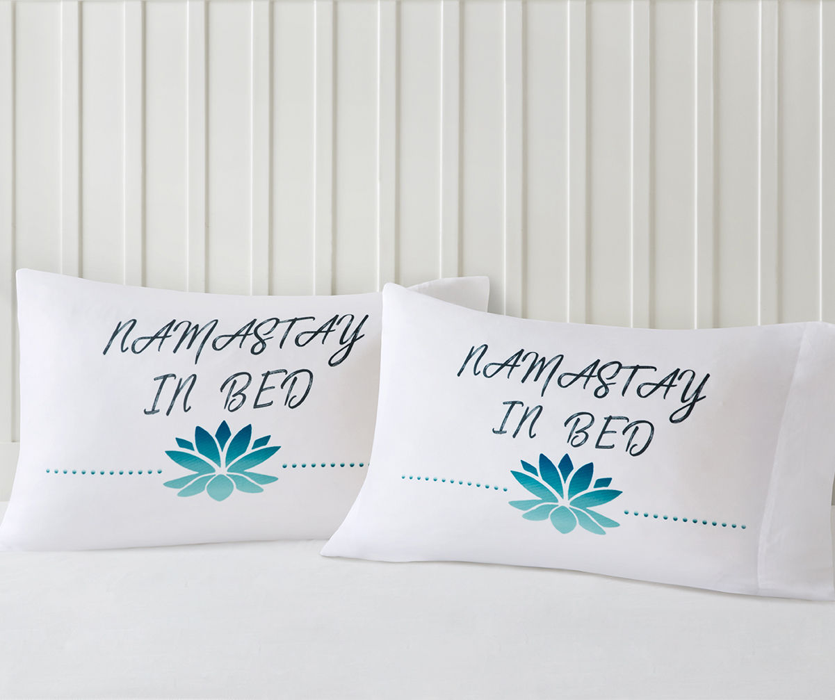 Namastay In Bed Novelty Pillowcases 2 Piece Set