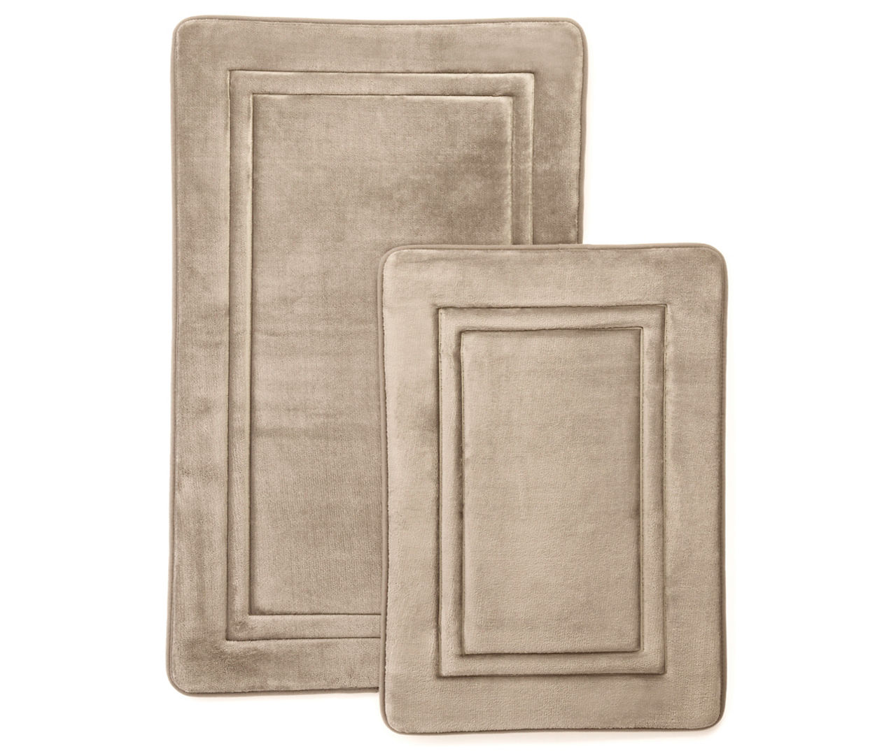 Tan Memory Foam Bath Rugs, 2-Piece Set