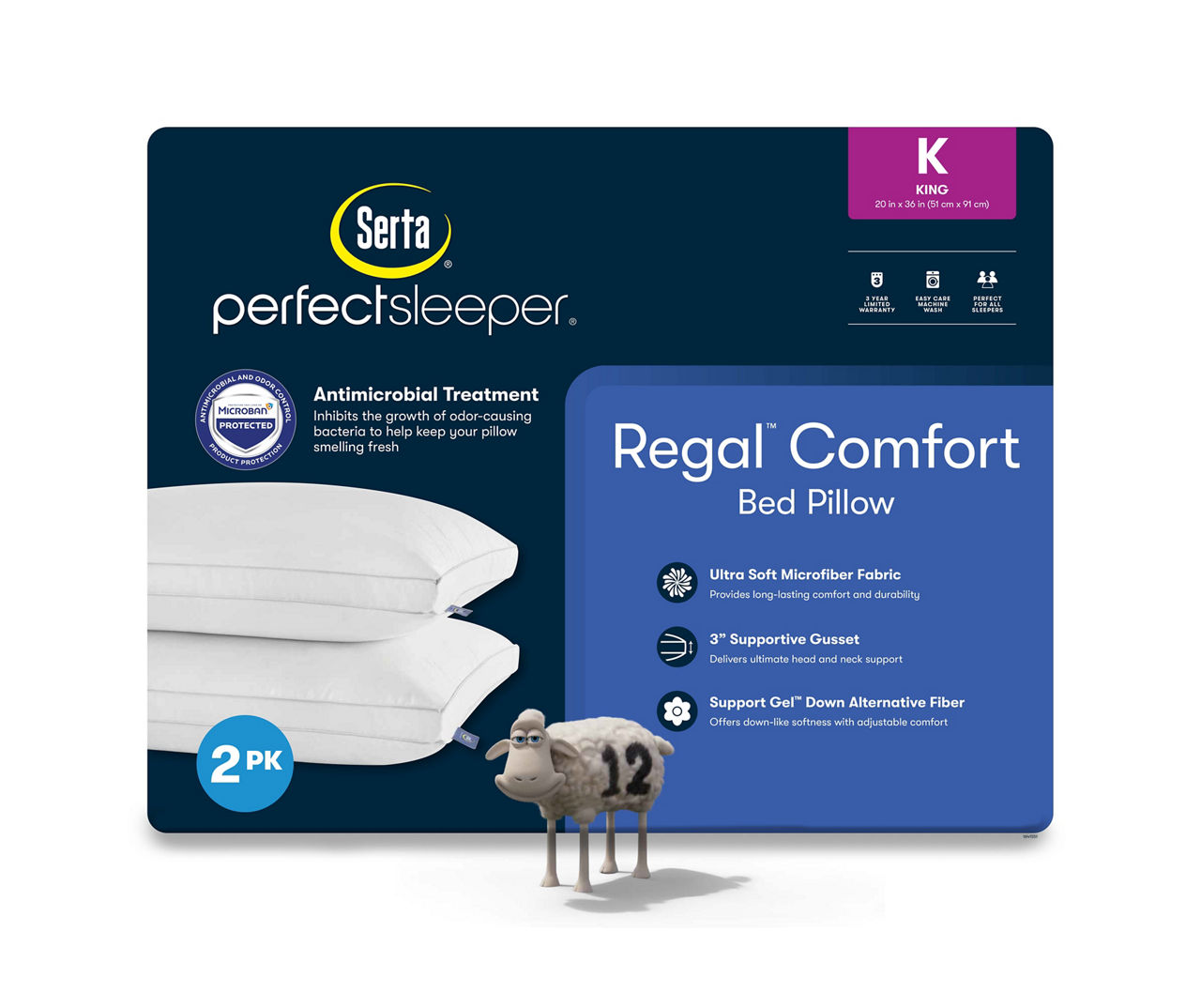 Serta Perfect Sleeper Regal Comfort King Pillows, 2-Pack