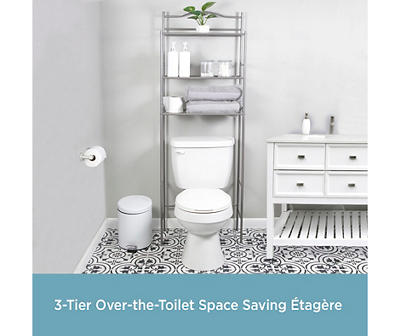 Polished Pewter Over-the-Toilet Space Saver