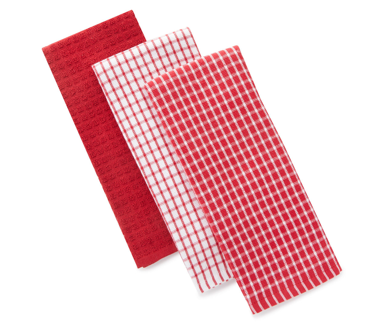 Master Cuisine Red & Plaid Kitchen Towels, 3-Pack