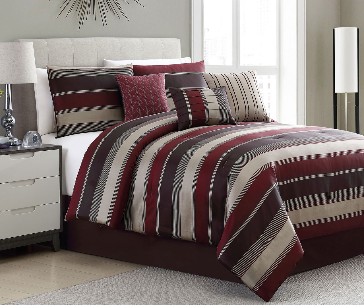 Brinsley Stripe 7-Piece King Comforter Set