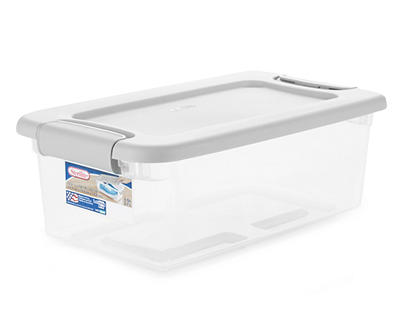 Clear Latching Tote with Cement Lid and Latches, 6 Qt.
