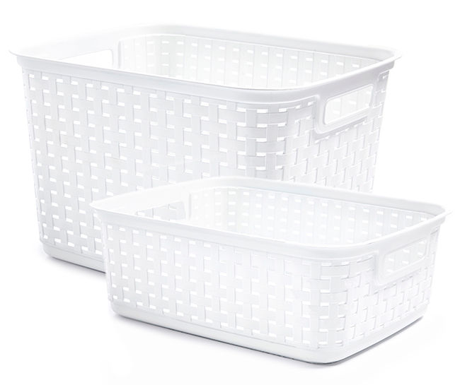 Pack Of 5 Ralphs Small Bright White Storage Baskets