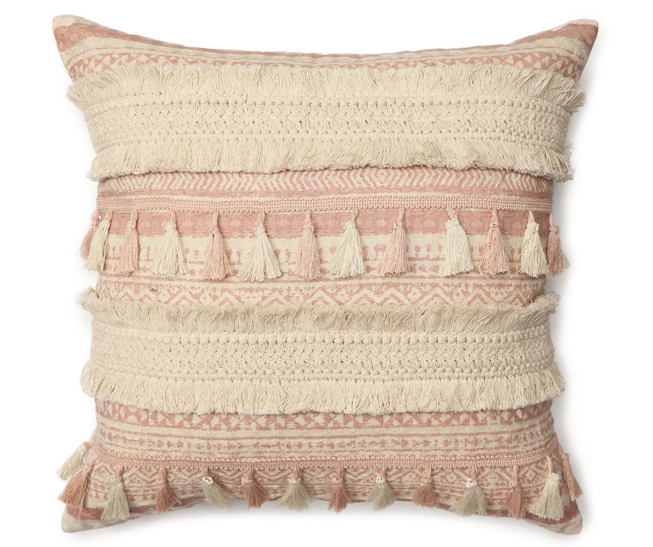 Maya Blush Fringe Throw Pillow Big Lots