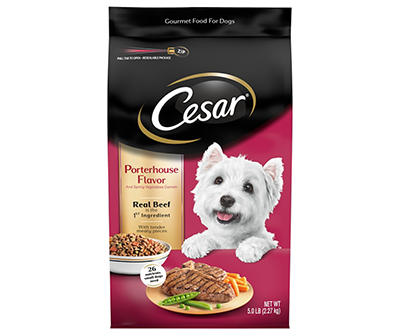 Cesar Porterhouse Flavor and Spring Vegetables Garnish Dog Food 5 lb. Bag
