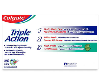 Triple Action Original Mint Toothpaste, 3-Pack