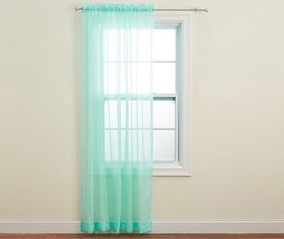Sea Glass Green Voile Sheer Curtain Panel, (84