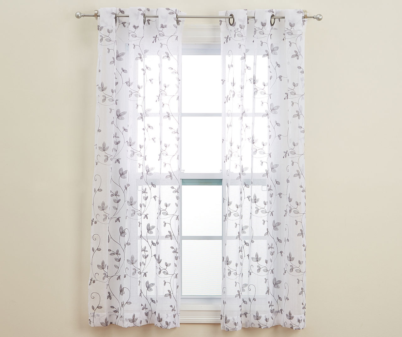 Living Colors Living Colors Cassandra Embroidered Curtain Panel Sets