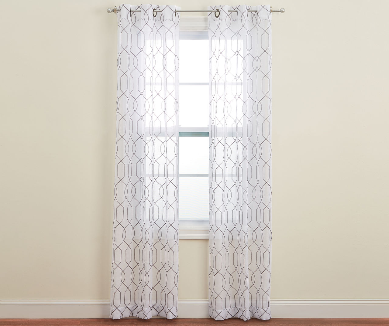 Living Colors Geo Sheer Embroidered Curtain Panel Sets Big Lots