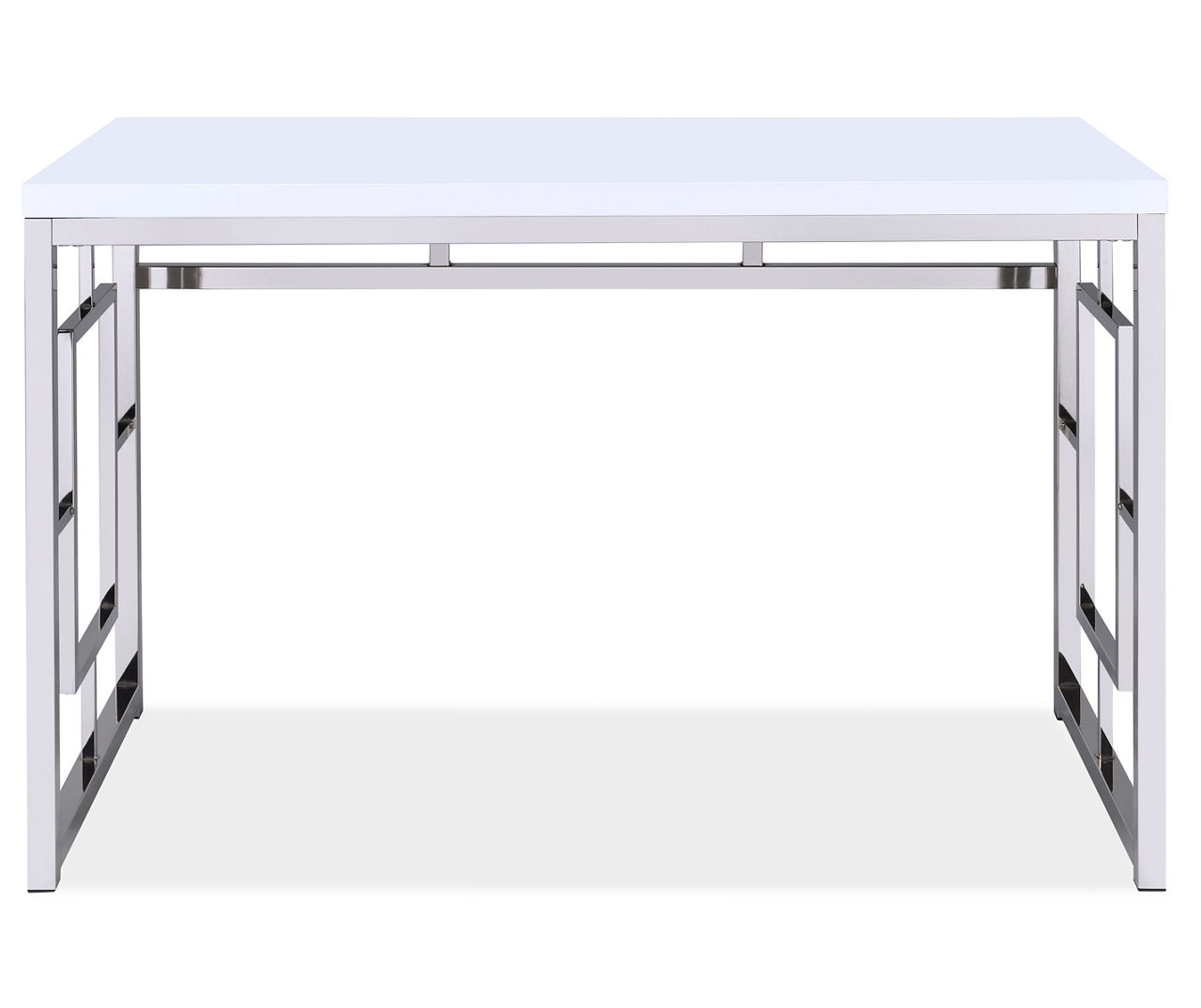 Alize White & Chrome Geometric Desk