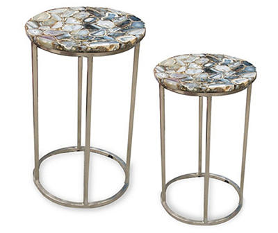Onyx Agate Top Nesting Tables, 2-Piece Set