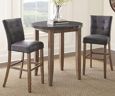 Debby Gray Upholstered Counter Chairs, 2-Pack