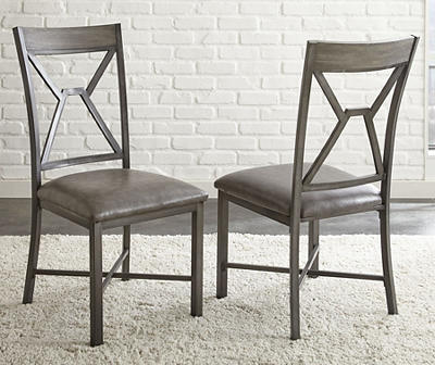 Alamo Gray Faux Leather Dining Chairs, 2-Pack