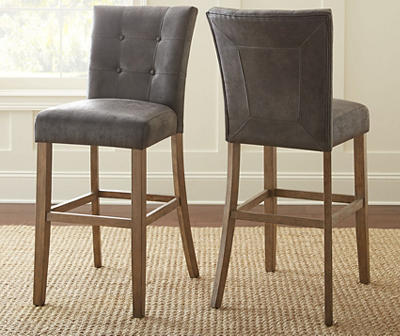 Debby Gray Upholsterd Bar Chairs, 2-Pack