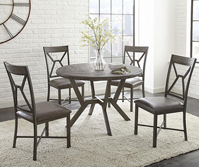 Alamo Gray Faux Leather Dining Chairs, 2-Pack