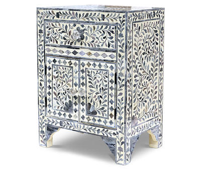 Fowler Lilac Gray Tile Accent Cabinet