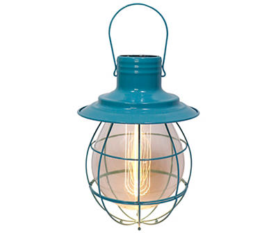 Large Turquoise Industrial LED Globe Lantern