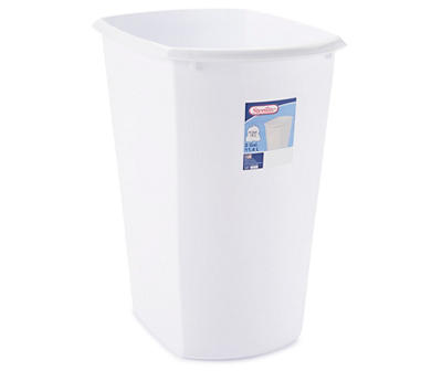 White 3-Gallon Rectangular Wastebasket