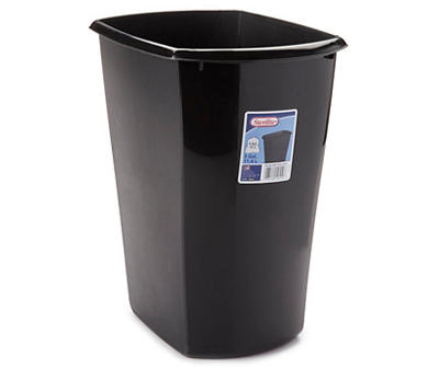 Black 3-Gallon Rectangular Wastebasket