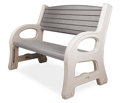 Driftwood Gray Resin Outdoor Bench
