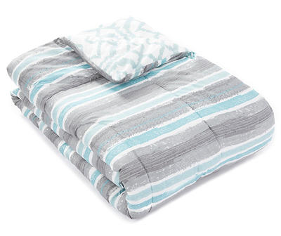 Living Colors Baldwin Aqua & Gray Stripe 14-Piece Comforter Sets