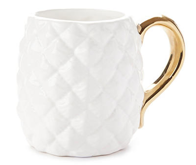Pineapple Gold & White Mug
