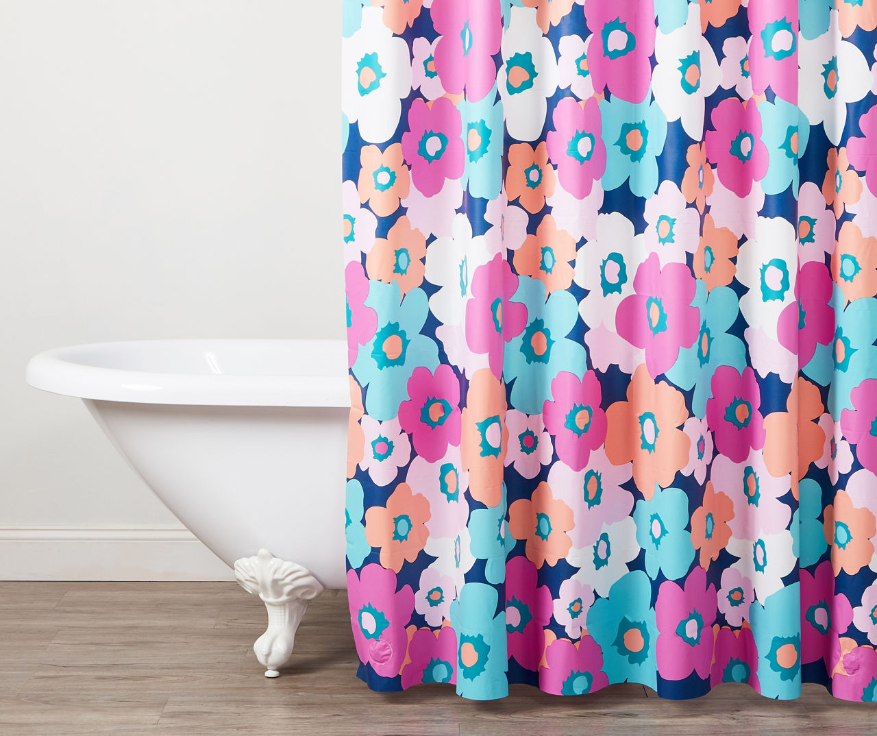 Just Home MultiColor Floral Shower Curtain & Hook Set Big Lots