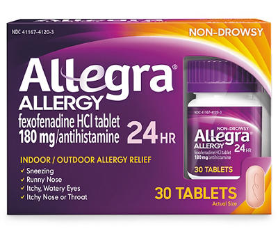 Allergy Relief 180 Mg Tablets, 30-Count